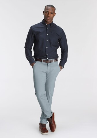 DELMAO Regular Fit Hemd in Blau
