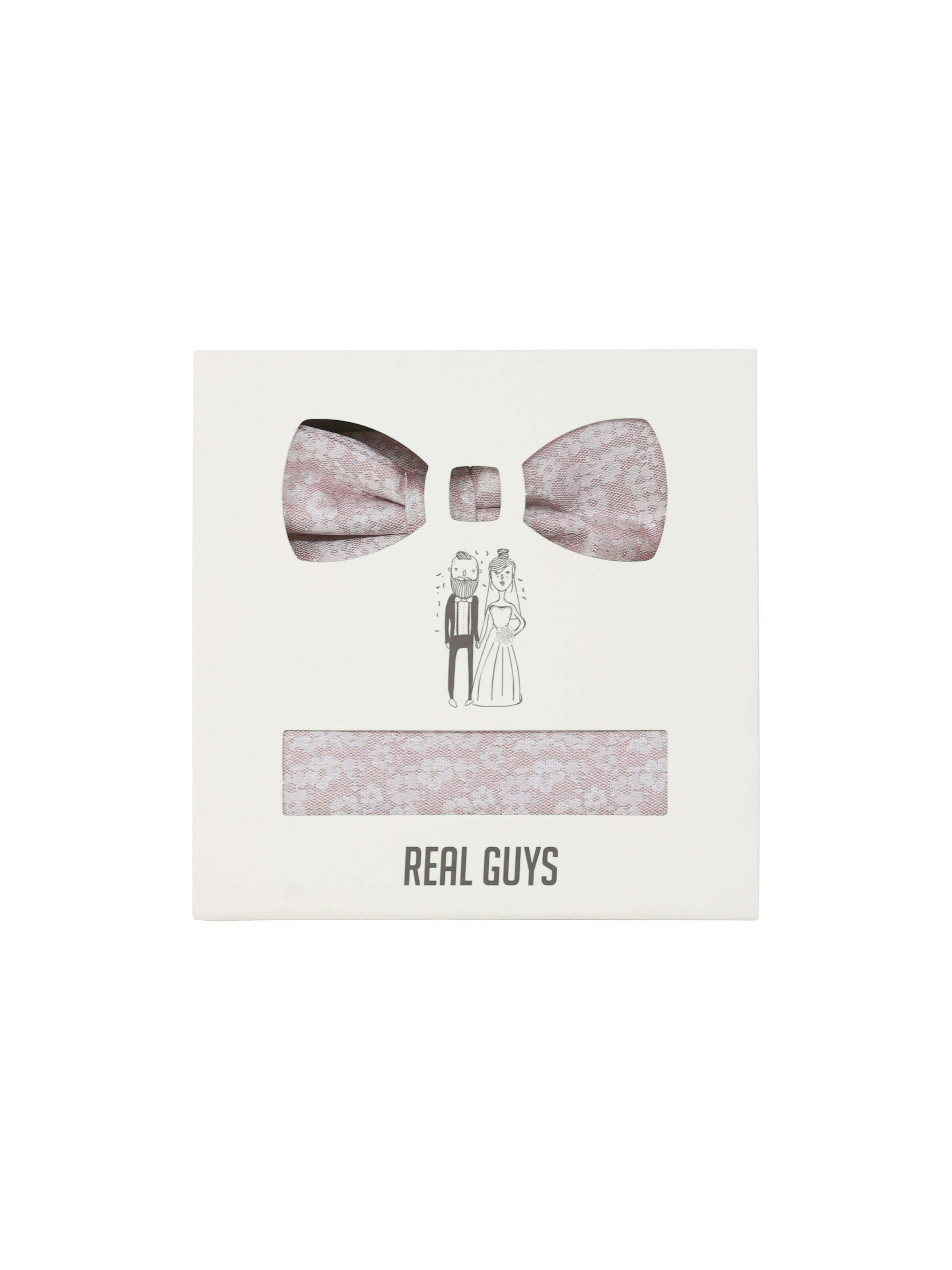 Real Guys Set: Fliege und Einstecktuch in Pink