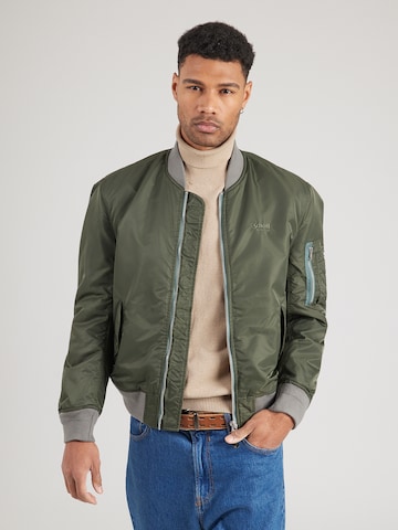 Schott NYC Přechodná bunda 'MACAMPSRS' – zelená: přední strana