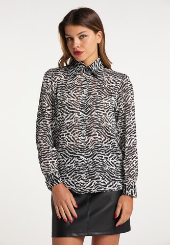 faina Blouse in Zwart: voorkant