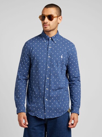 Coupe regular Chemise Polo Ralph Lauren en bleu : devant