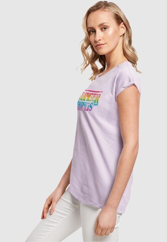 ABSOLUTE CULT Shirt 'Stranger Things - Rainbow Dot' in Lila