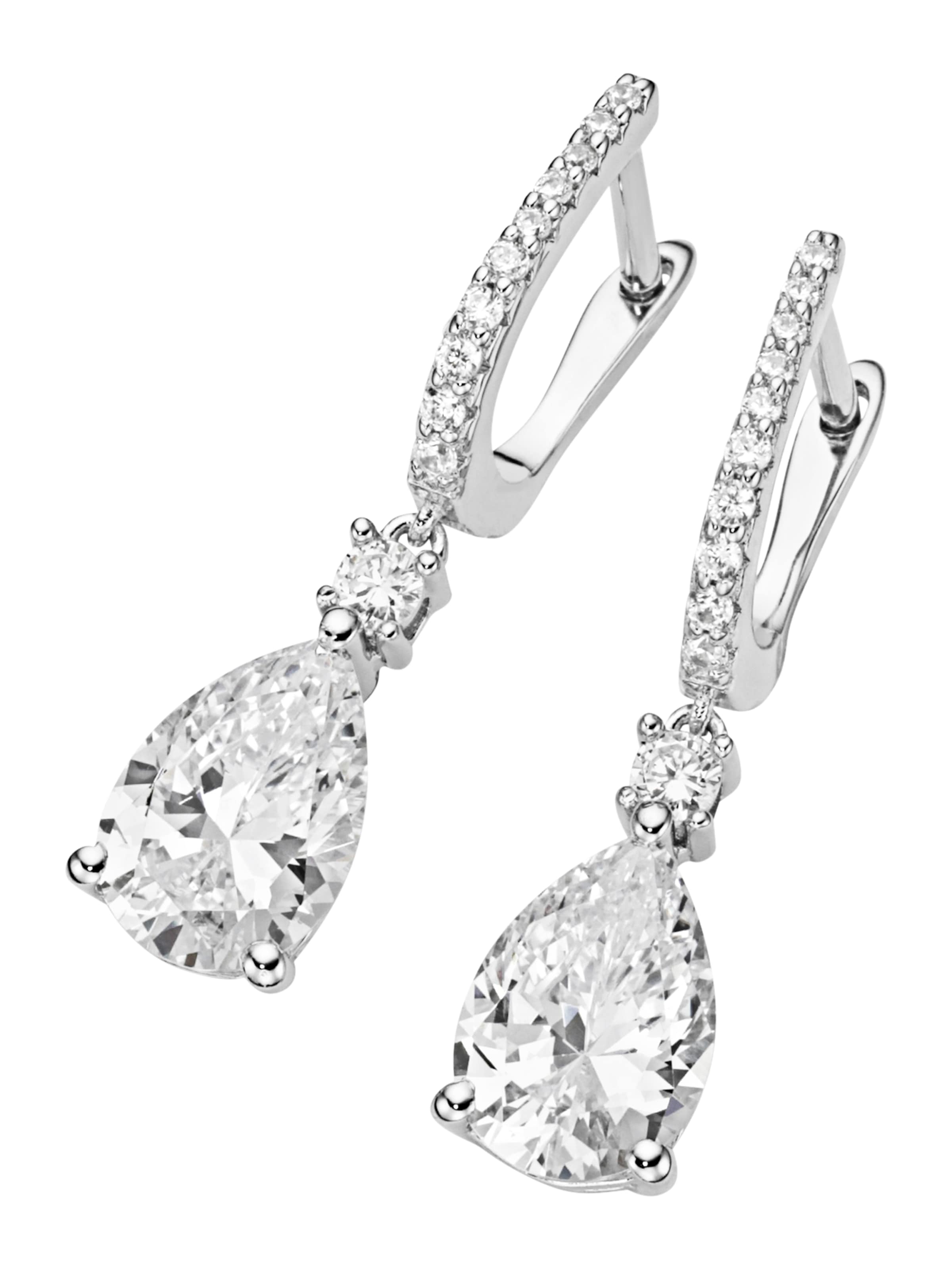 Smart Jewel Ohrringe in silber / transparent, Produktansicht