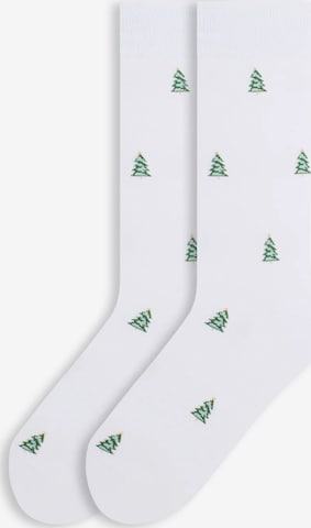Von Jungfeld Socks 'mit Weihnachtsmotiven' in White: front