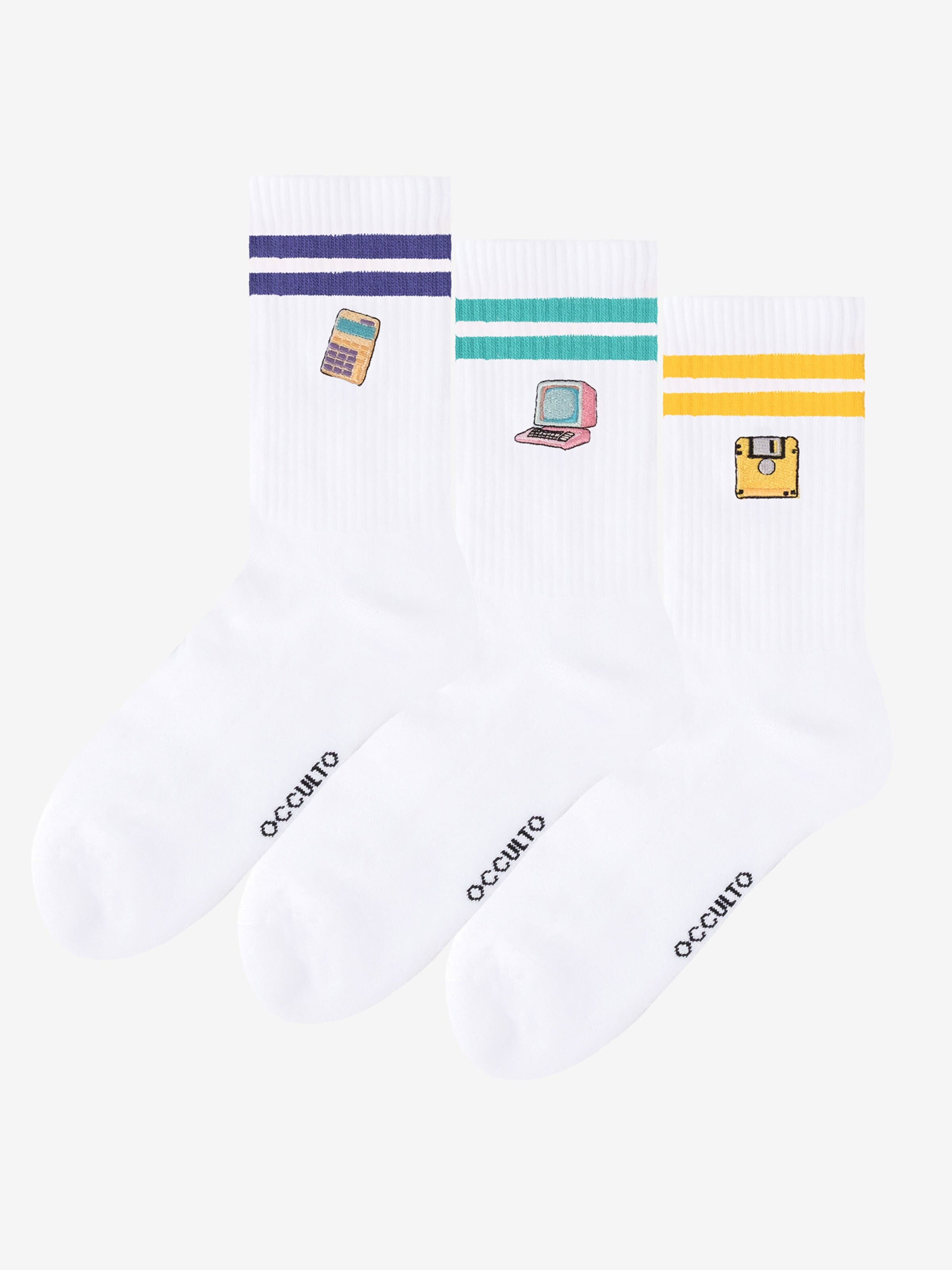 Occulto Athletic Socks 'Rio' in White: front