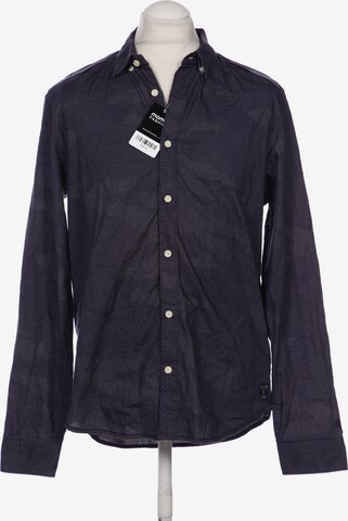 GARCIA Button Up Shirt in L in Blue: front