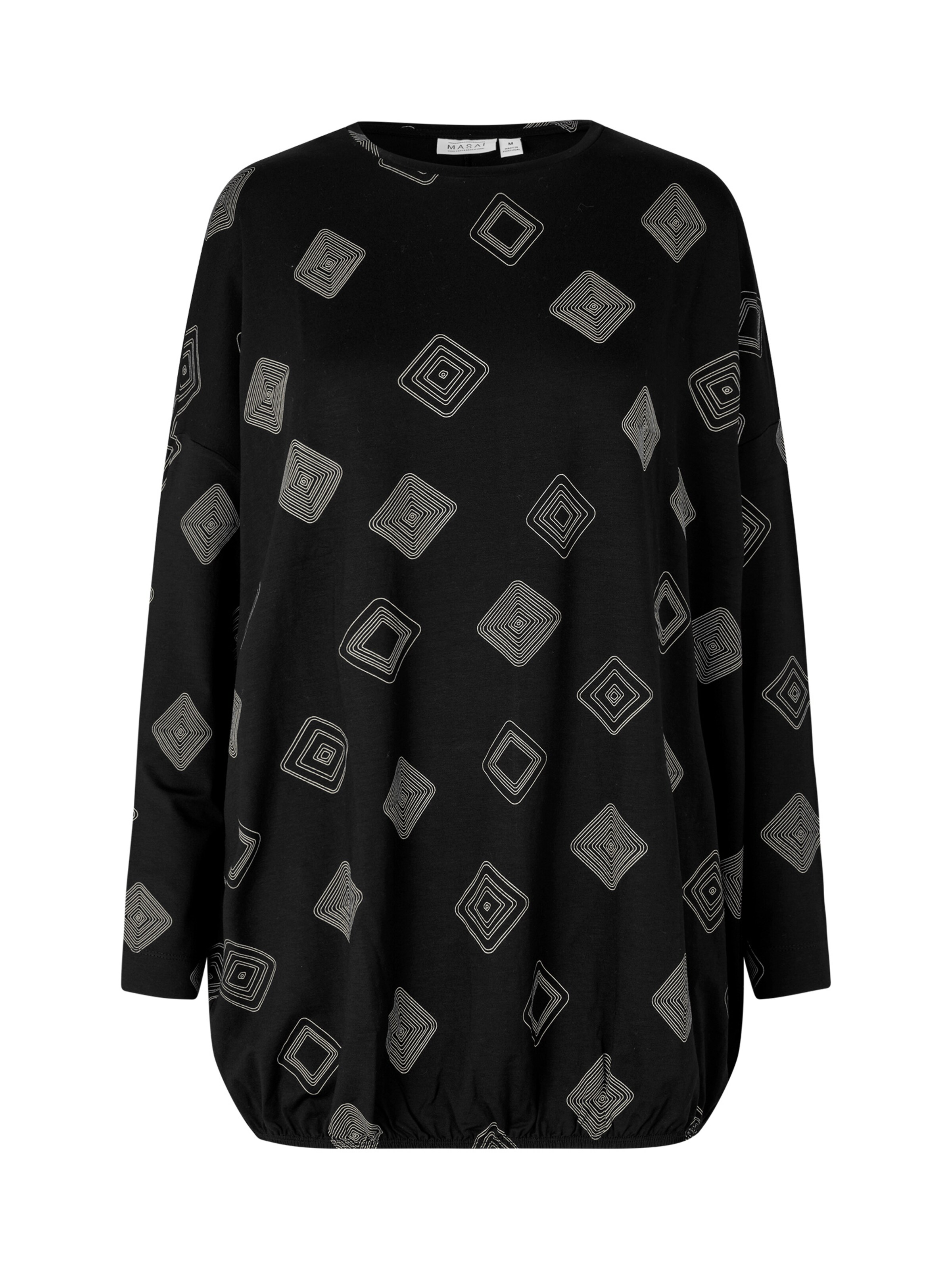 Masai Bluse 'Baggy' i grå / sort, Produktvisning