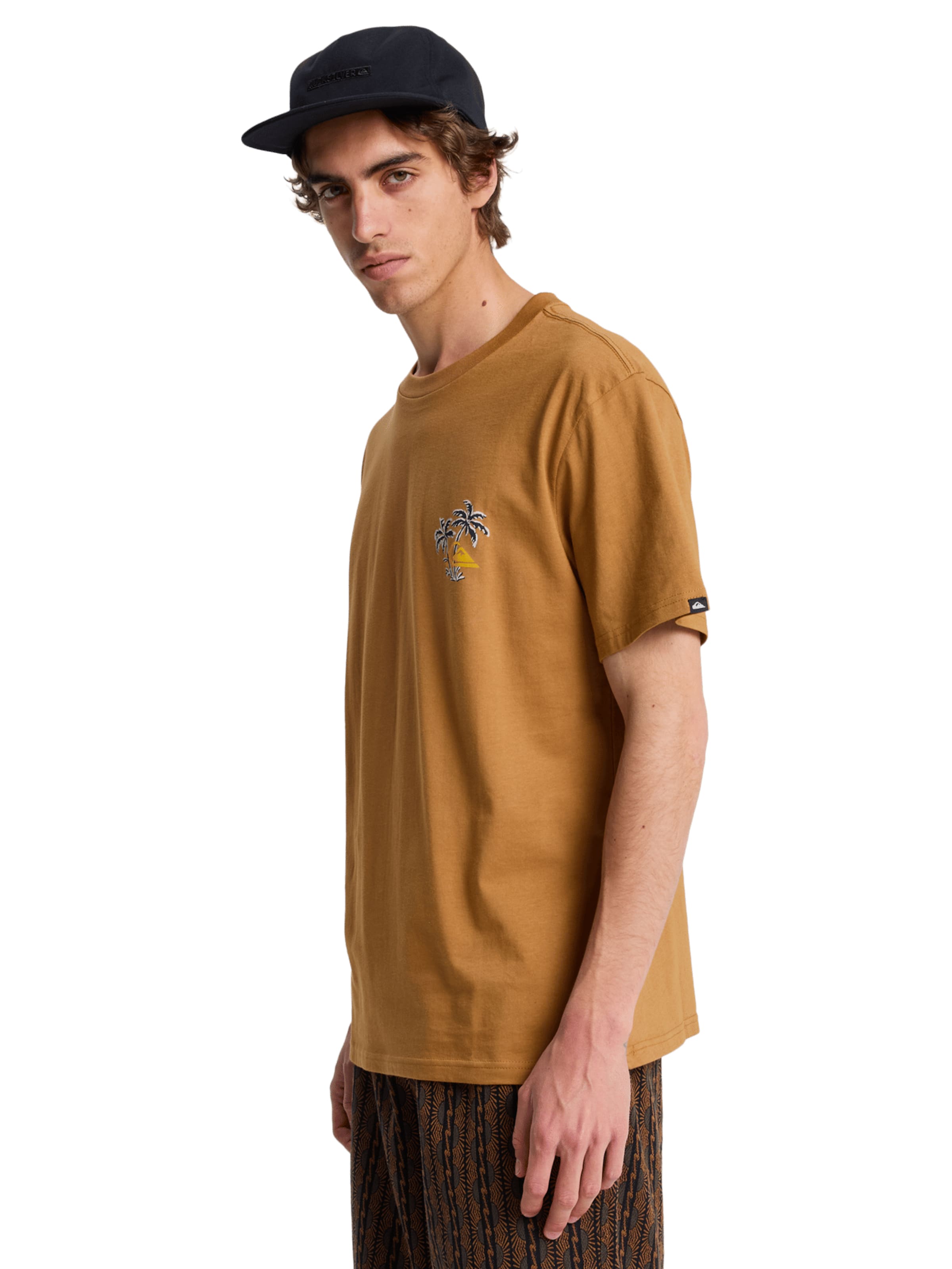 QUIKSILVER Performance Shirt 'Evo Learning From Nature' in Brown