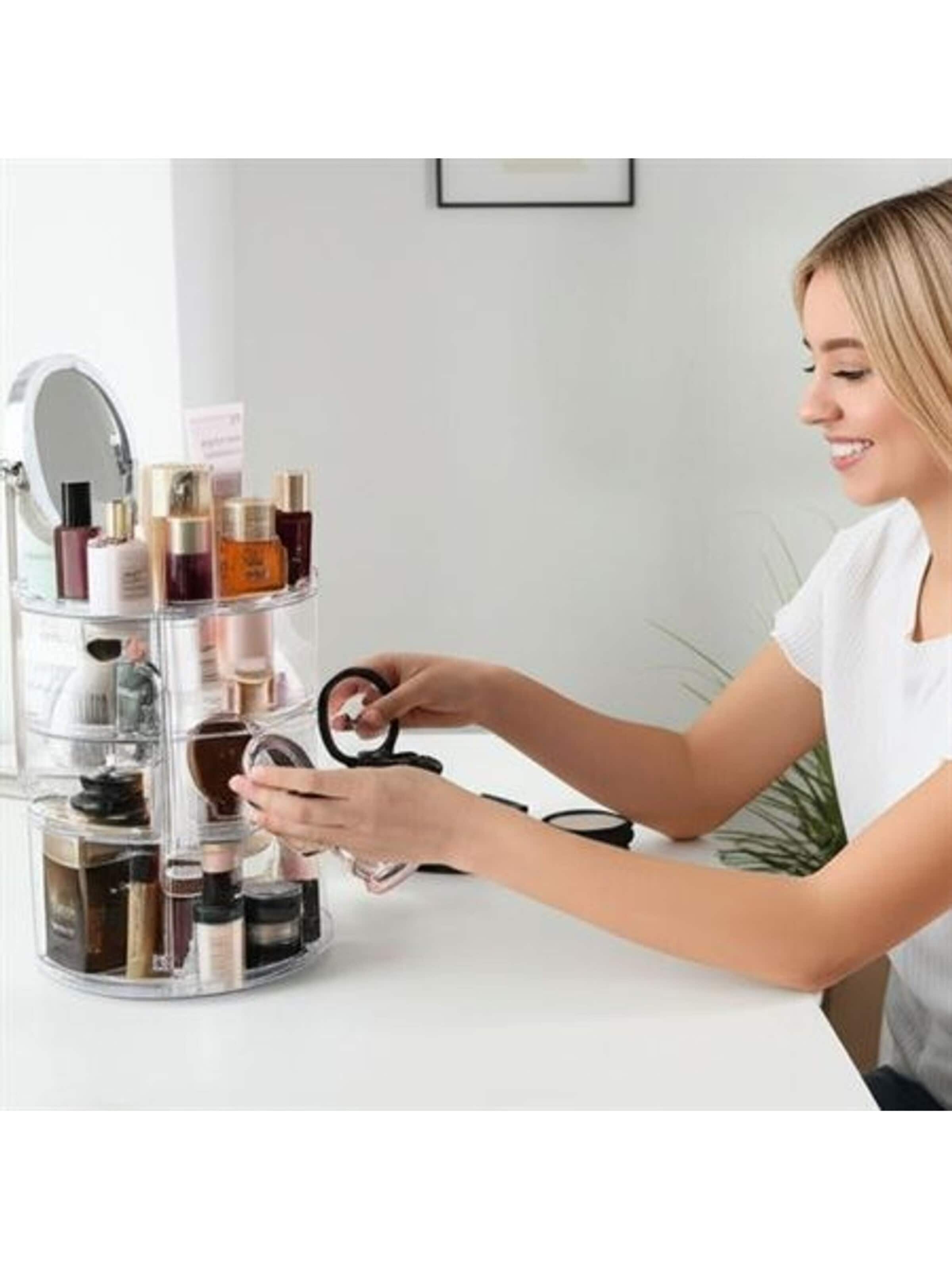 Boîte à bijoux 'UNIQ 360 degree rotating organiser - Clear' UNIQ Beauty en transparent