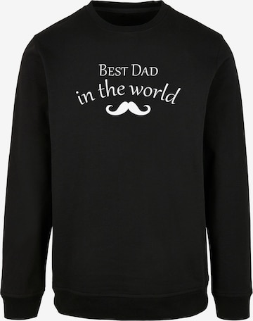 Merchcode Sweatshirt 'Fathers Day - Best dad in the world 2' in Zwart: voorkant