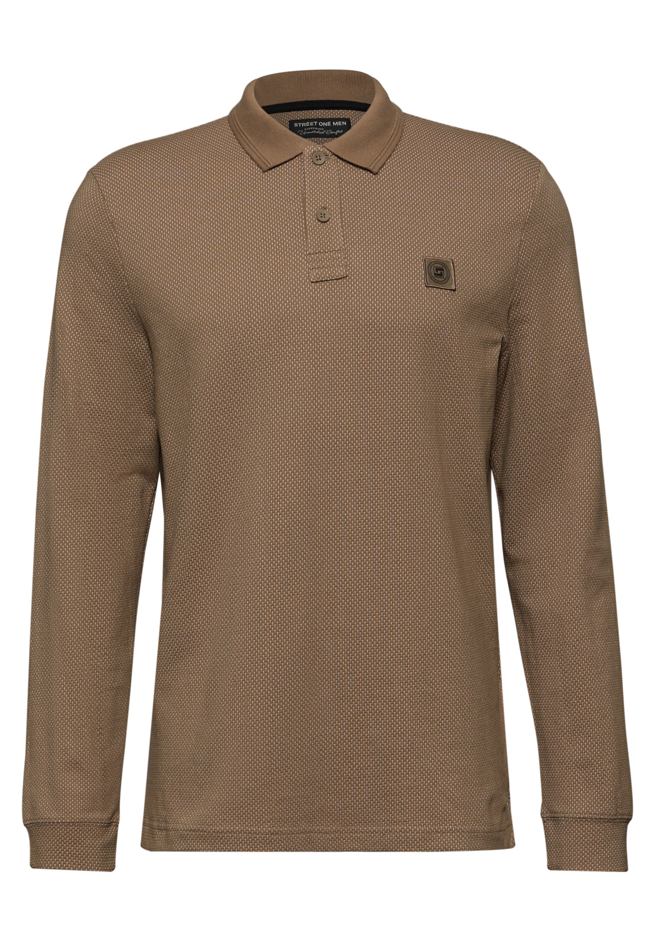 Street One MEN Poloshirt in Braun: Vorderseite