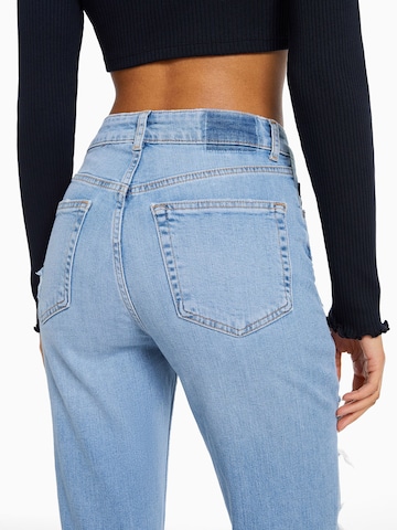 Regular Jeans de la Bershka pe albastru