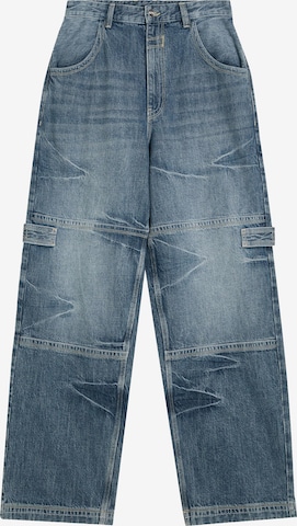 BershkaBaggy Traperice - plava boja: prednji dio