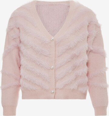 Cardigan swirly en rose : devant