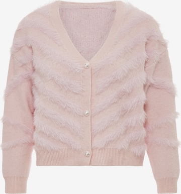 swirly Knit Cardigan in Pink: front