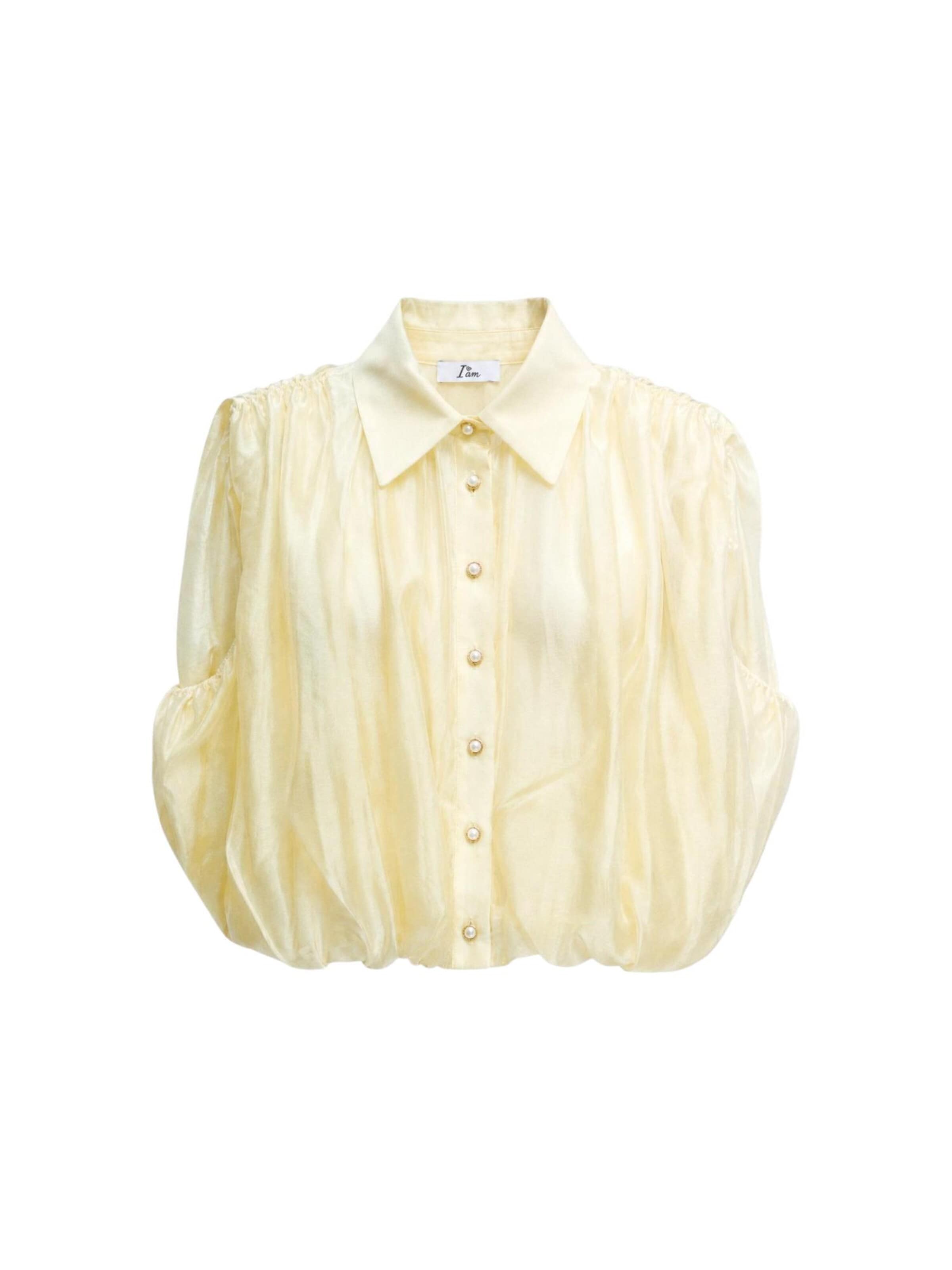 I AM Shirt 'Blusa Tencel Smanicata 26104' in Yellow: front