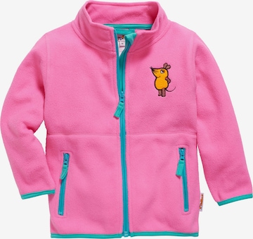 PLAYSHOES Fleece jas 'DIE MAUS' in Roze: voorkant