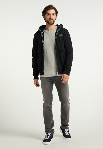 DreiMaster Maritim Zip-Up Hoodie in Black