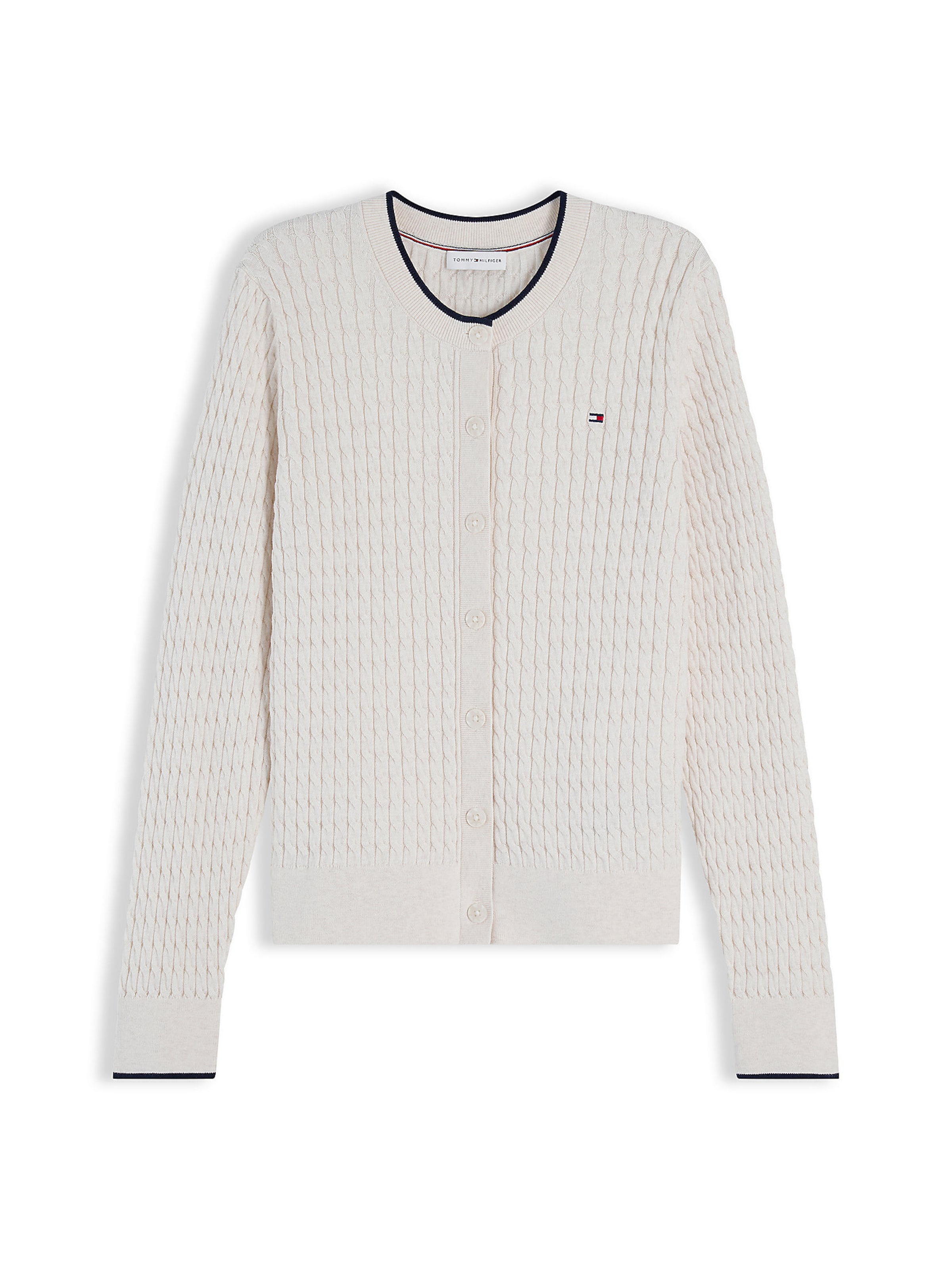 Cardigan 'Mini Cable' TOMMY HILFIGER en beige : devant