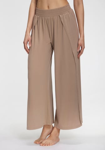 LASCANA Wide Leg Haremshose in Beige: Vorderseite