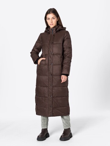 SISTERS POINT Winter Coat 'DUSTY' in Brown: front