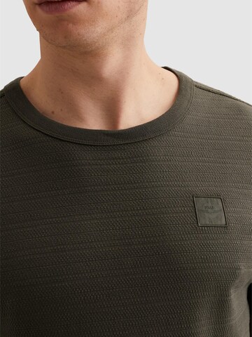 PME Legend Koszulka 'T-shirt with jacquard stripe pattern' w kolorze zielony