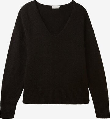 TOM TAILOR Sweater in Black: front