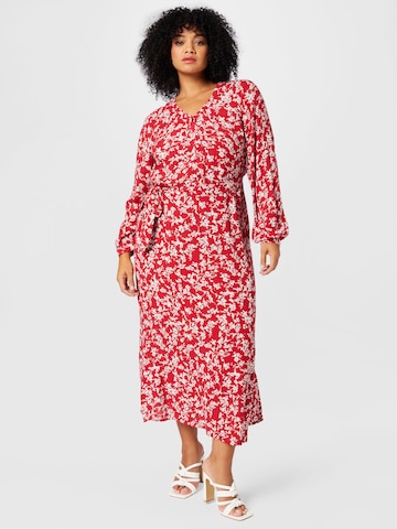 ABOUT YOU Curvy Shirt Dress 'Loreen' in Red: front