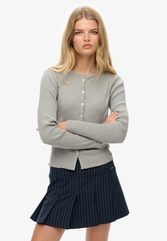 Superdry Gebreid vest in Grijs: voorkant