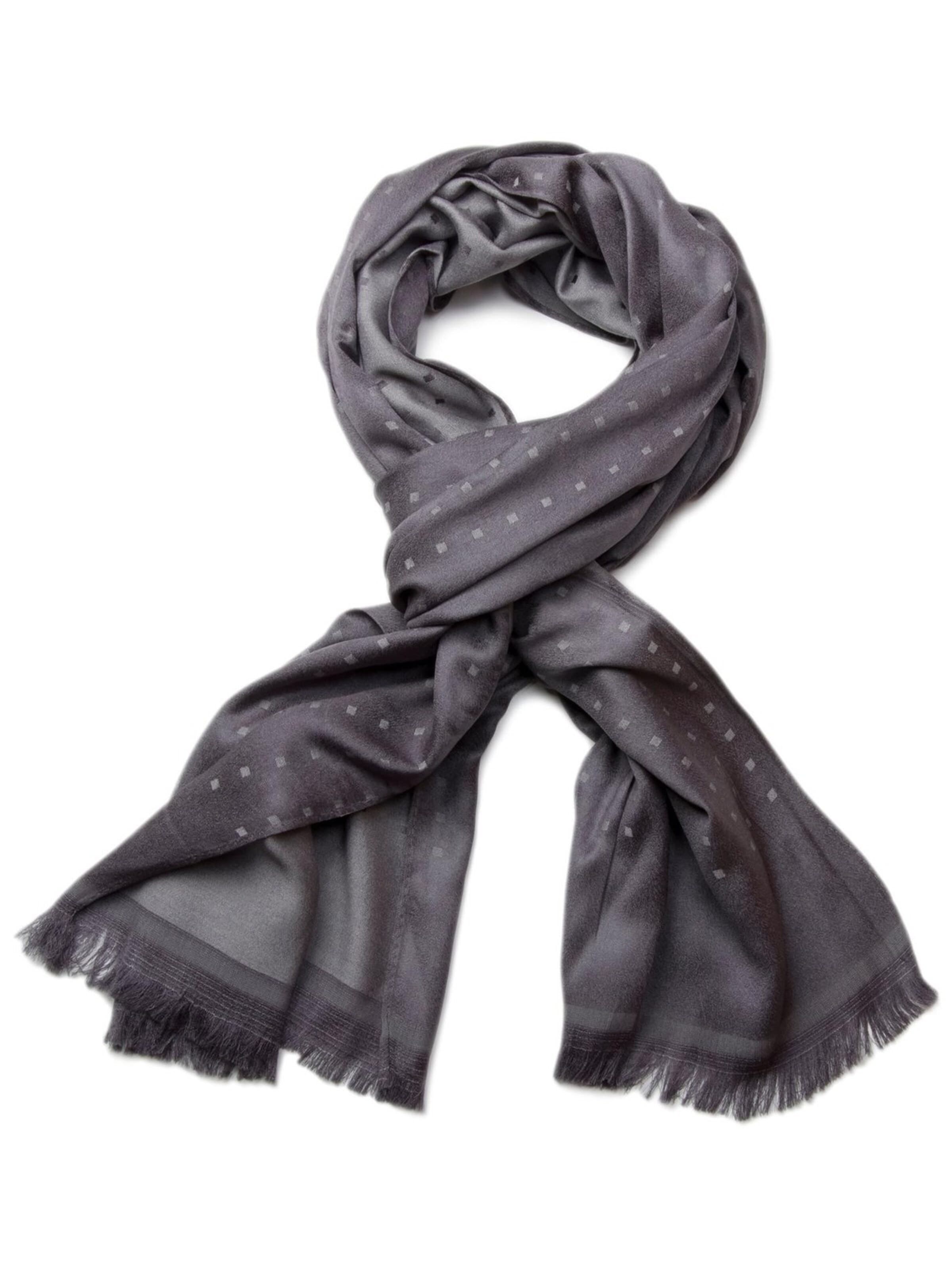 styleBREAKER Schal 'Edler Schal mit Quadratischem Muster'‌ in One Size in grau, Produktansicht