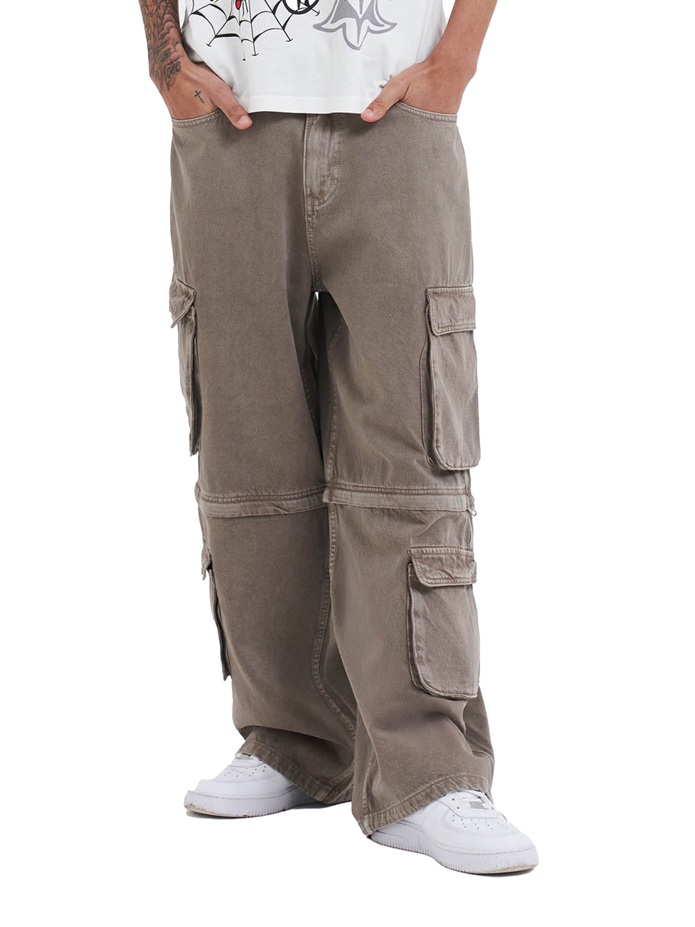 Loosefit Jean Ed Hardy en beige : devant