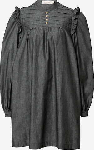 Louche Shirt Dress in Black: front