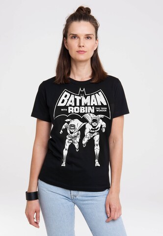 LOGOSHIRT Shirt 'Batman & Robin - Teen Wonder' in Black: front