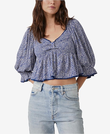 Free People - Blusa 'BRITTNEE' em azul: frente