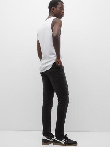 Pull&Bear Slimfit Jeans in Schwarz