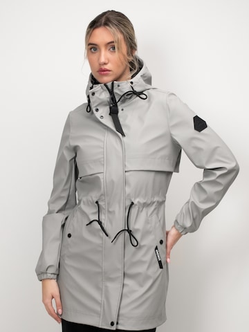 Giacca per outdoor ' Aurora-Regenmantel mit Cape ' di JACK1T in grigio: frontale