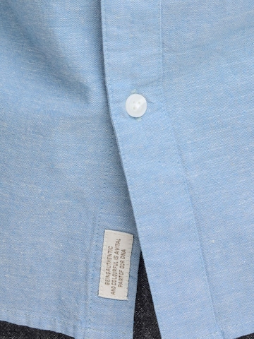 BLEND - Ajuste regular Camisa ' BHAban Slub Linen Mix ' en azul