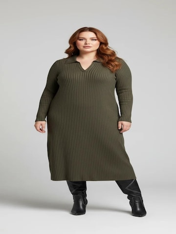 Robes en maille Shape Of You en vert : devant