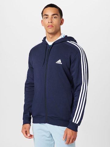 Giacca di felpa sportiva 'Essentials' di ADIDAS SPORTSWEAR in blu: frontale