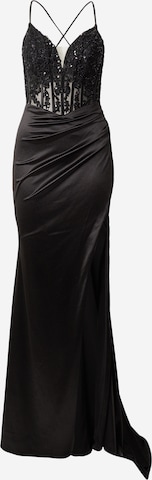 LUXUAR Večerna obleka | črna barva: sprednja stran