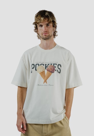 Pockies T-Shirt 'Icecream Tee' in Weiß: Vorderseite