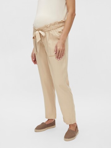 MAMALICIOUS Regular Trousers 'Newbethune' in Beige: front