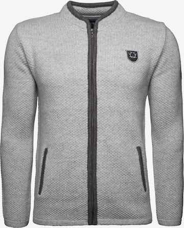 Krüger Buam Knit Cardigan 'Malte' in Grey: front