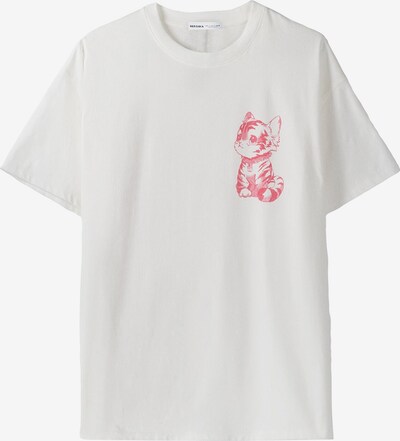 Bershka T-shirt en rouge clair / blanc, Vue avec produit