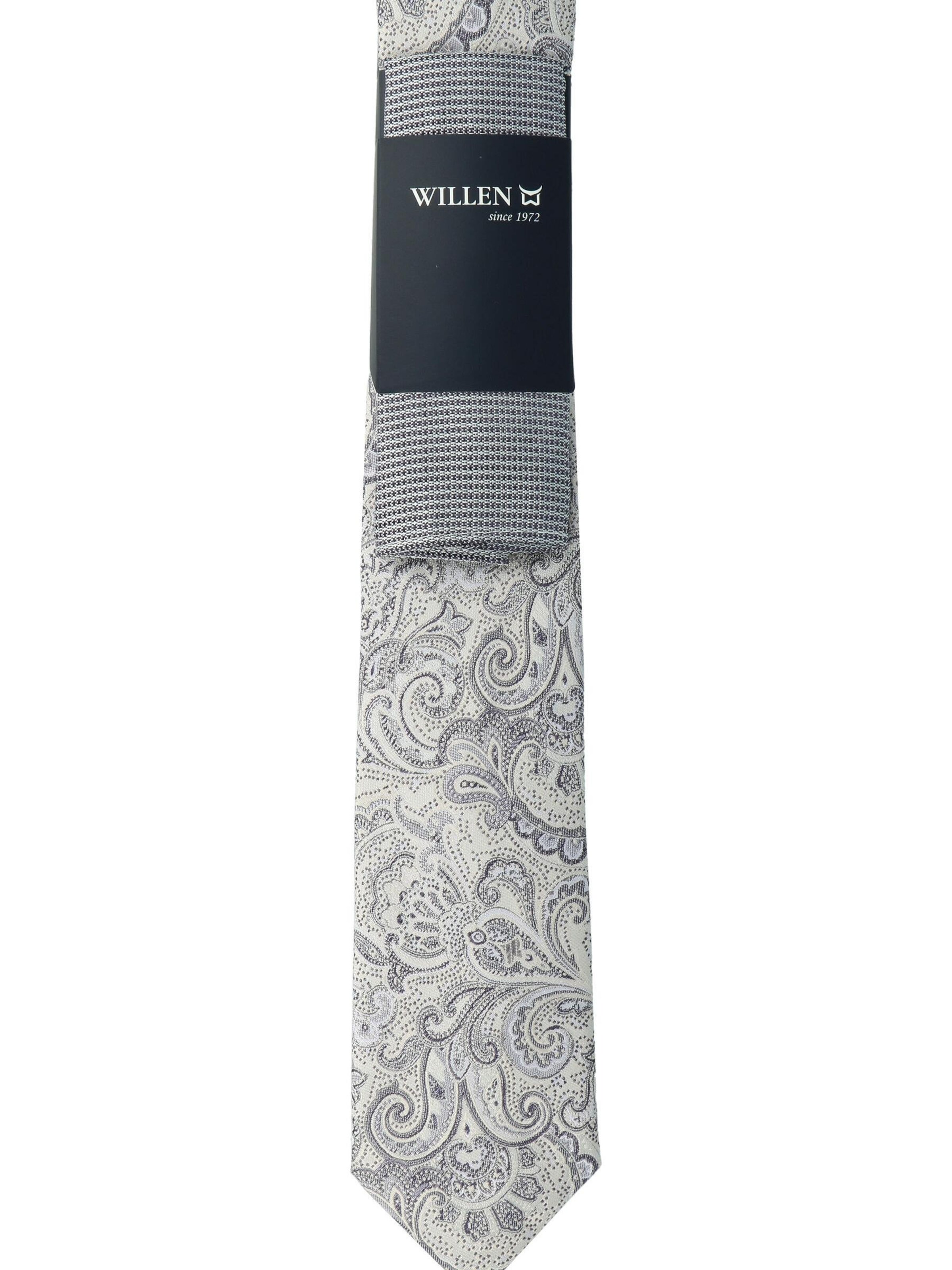 WILLEN Krawatte 'Paisley / Uni'‌‌‌‌‌ in Pink