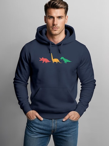Neverless Sweatshirt 'Geometric Dino' in Blau