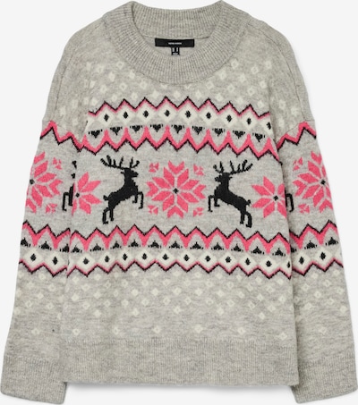 VERO MODA Pulover 'VMSANTANORDIC' u svijetlosiva / roza / crna / bijela, Pregled proizvoda