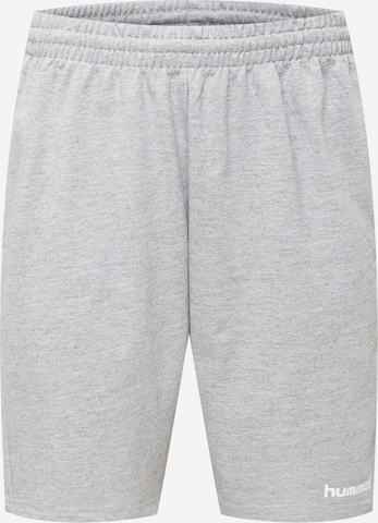 Hummel Regular Workout Pants in Grey: front