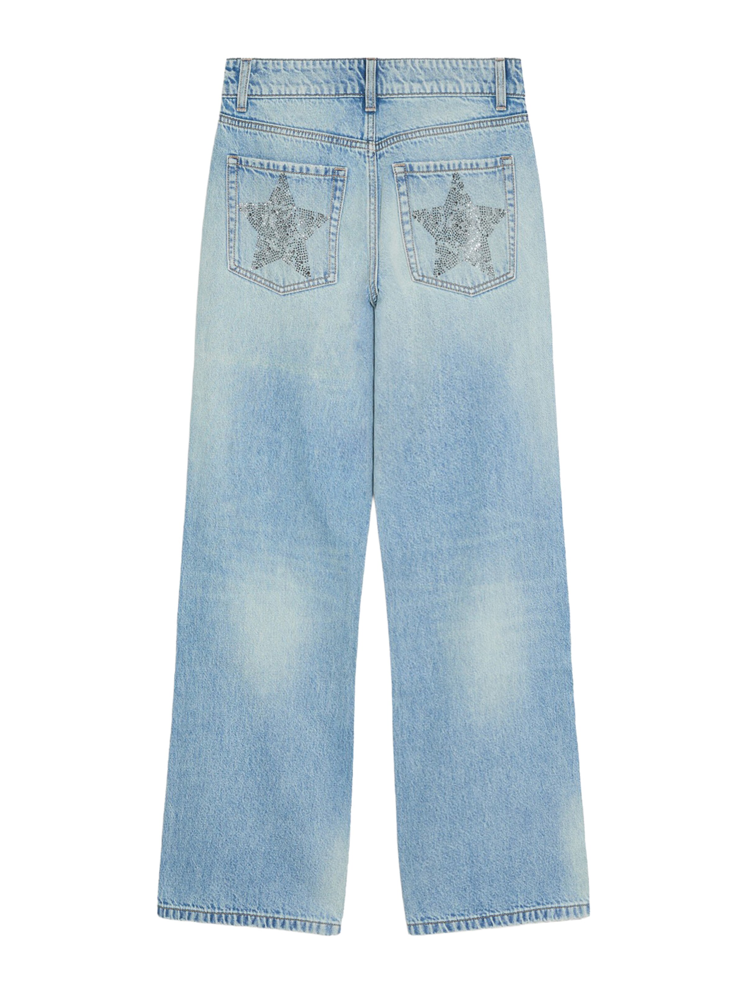 Bershka Wide leg Jeans in Blauw: terug