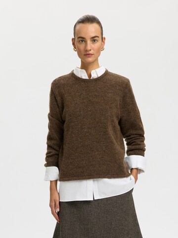 SELECTED Pullover 'SLWLULU' i brun: forside
